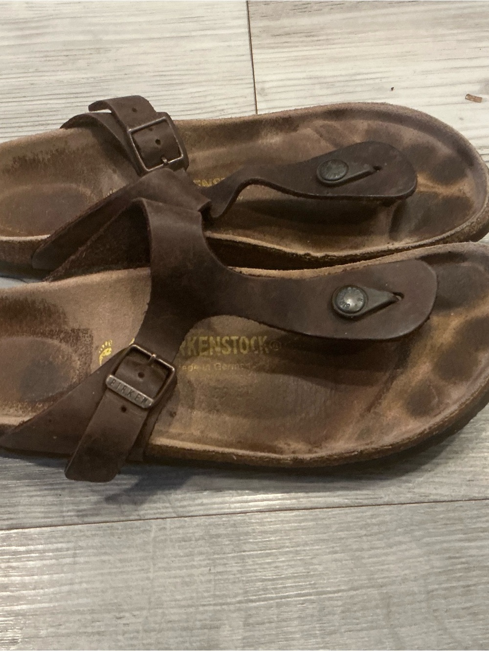 Birkenstock Gizeh mocha oil leather t-strap sandals size 40/9 - Picture 2 of 8